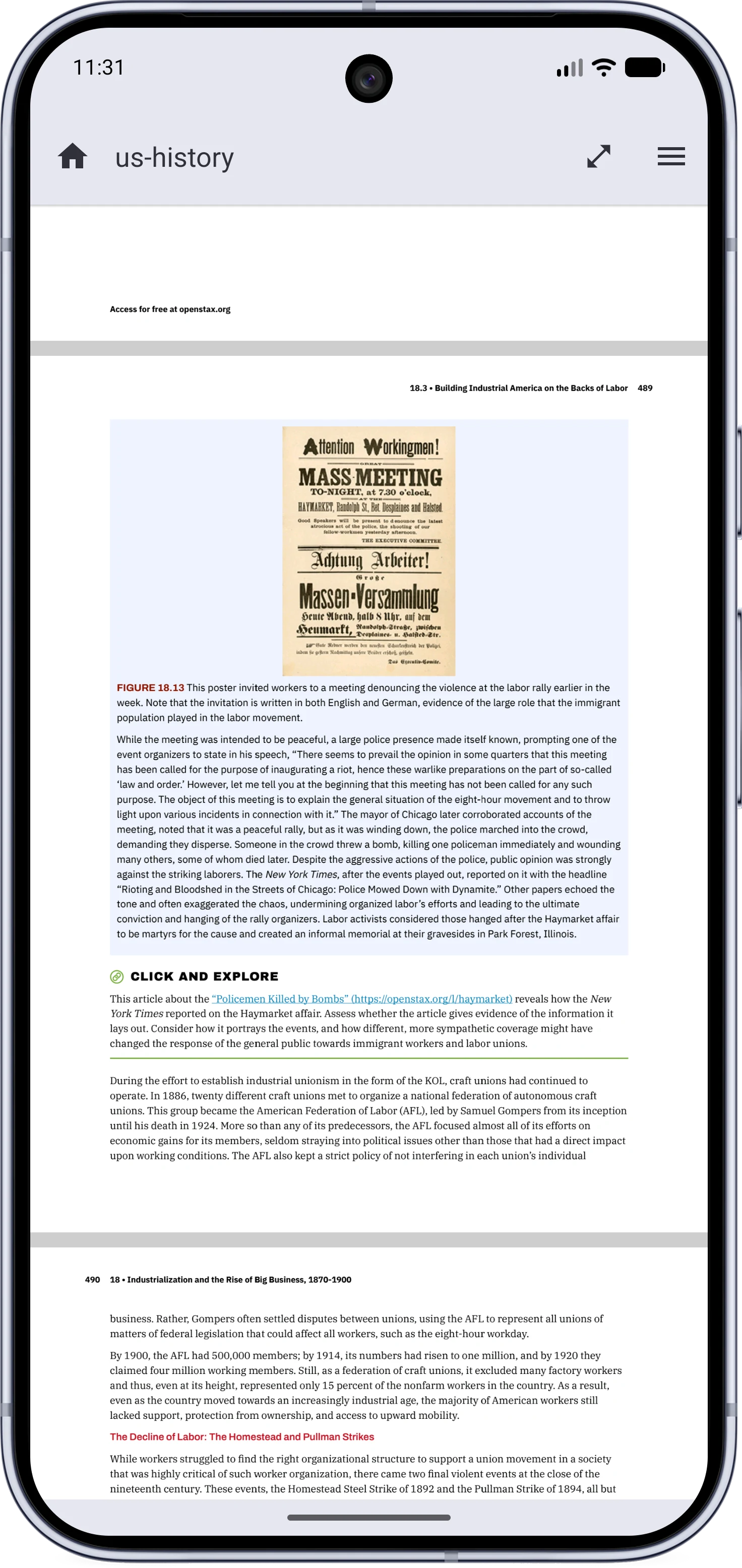 A page with wide blank margins