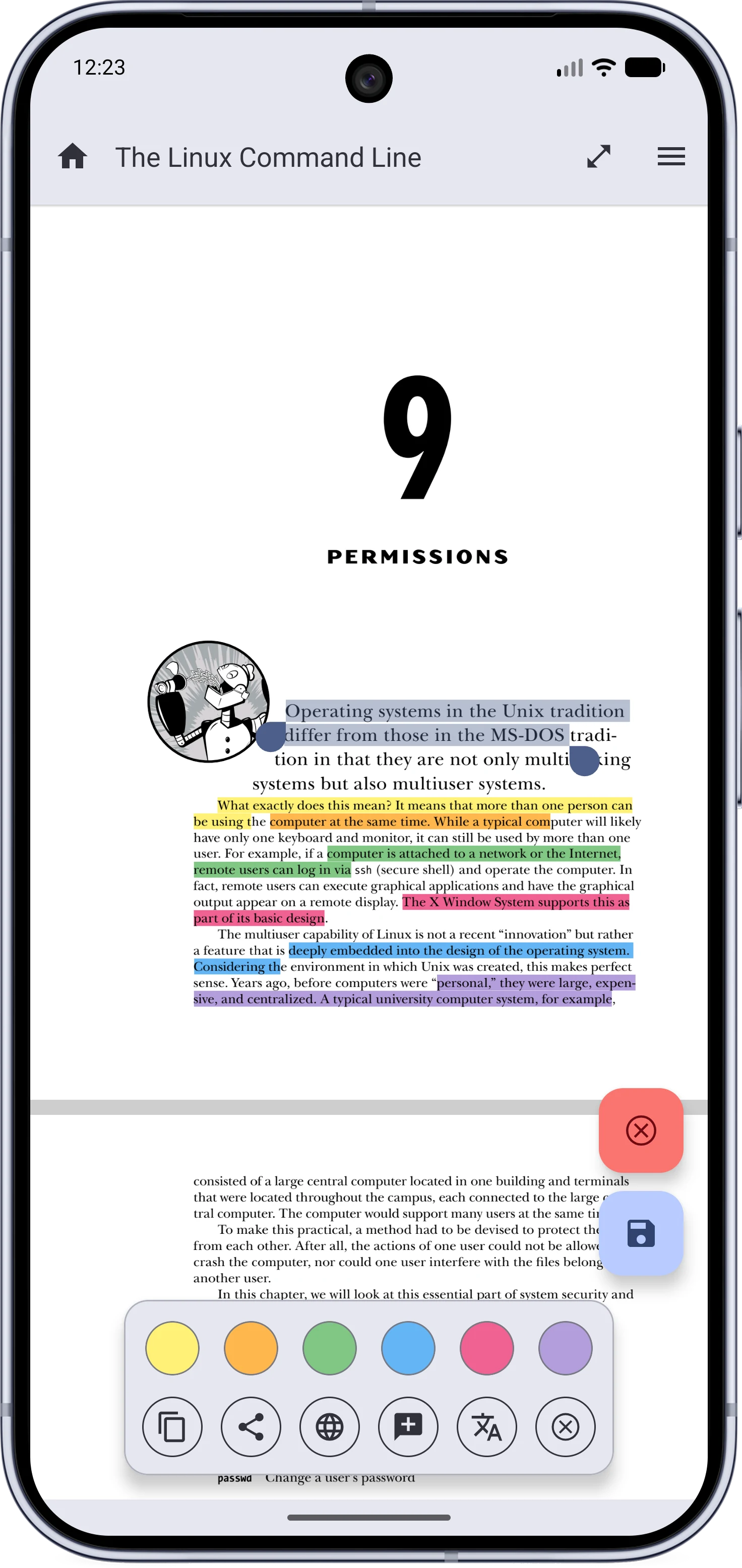 Text selection and highlighting